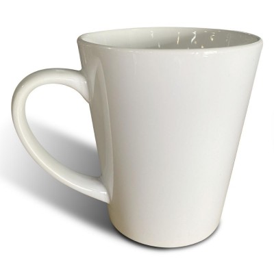 Taza blanca de cerámica latte de 12 oz